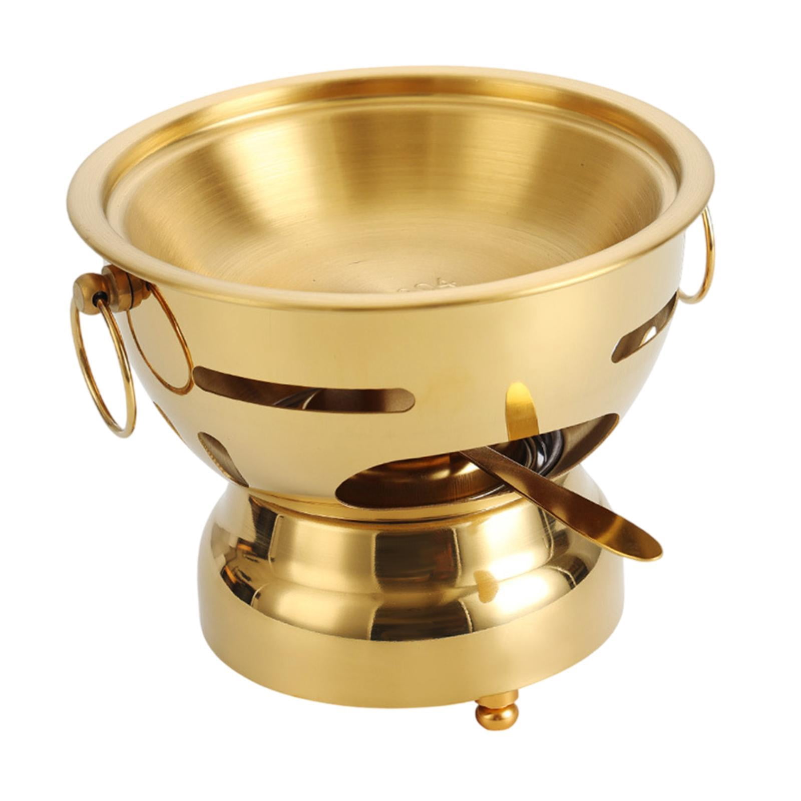 Fancyes Shabu Hot Pot Single Person Hotpot Portable Stockpot for Parties Home Picnic Gold