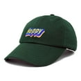 thumbnail image 4 of DALIX Colorful Happy Hat Mens Womens Embroidered Baseball Cap in Dark Green, 4 of 7