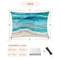 thumbnail image 6 of Sun Shade Sail 8x10Ft Abstract Turquoise Gradient Beach Ocean Wave Oil Painting Uv Block Sunshade Canopy Outdoor Shade Cover Rectangle Shade Cloth For Patio Garden Yard Deck Pergola, 6 of 6