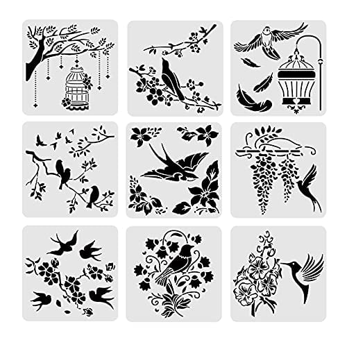 9pcs Geometric Pattern Plastic Drawing Templates 12x12 Inches Square  Diamond Sector Stencil for Scrabooking Card Making, DIY Wall Floor  Decoration