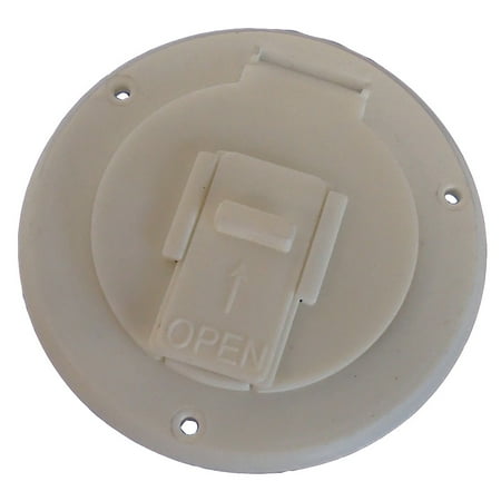 Electric Cable Hatch - White 30 Amp Round Electric Cable Hatch for RV Camper