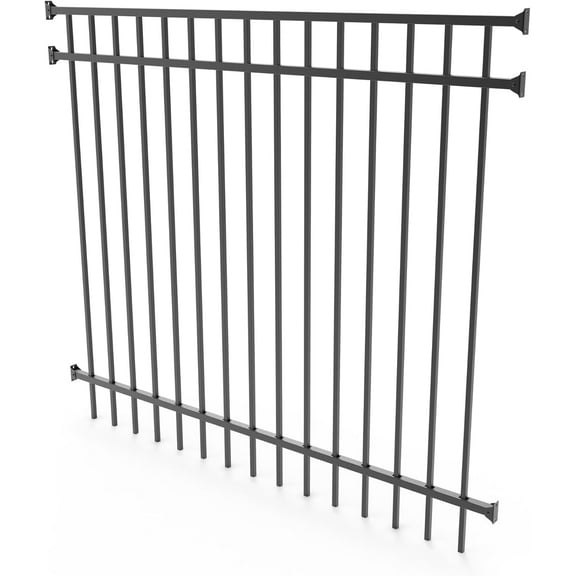 Deckorators 60 in. x 72 in. Aluminum Fence Kit, Textured Black