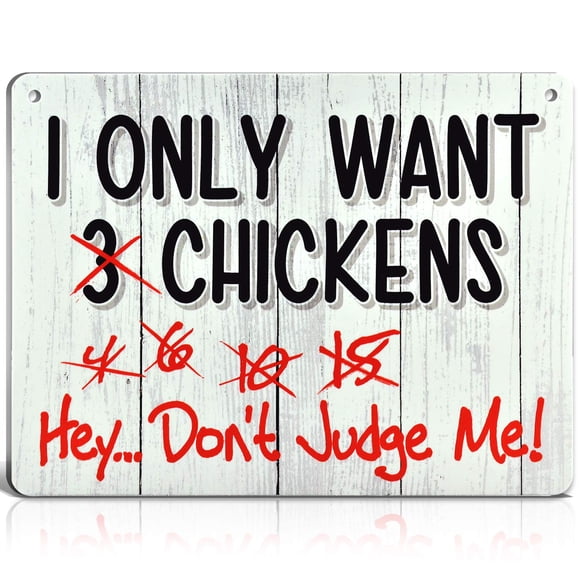 Bigtime Signs Solo Quiero Gallinas - Granja, Hogar, Cocina, Gallinero, Decoraciones - 2 Agujeros para Colgar - Decoración para Fanáticos de Aves de Corral - 9 x 12 Pulgadas