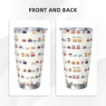 thumbnail image 3 of Susaid Colorful Trains Print 20oz Car Cup,Insulated Coffee Cup Fully Spill Proof Travel Coffee Mug, Stainless Steel Tumbler for Work Home Outdoor Car-Straw Two-piece Set, 3 of 8