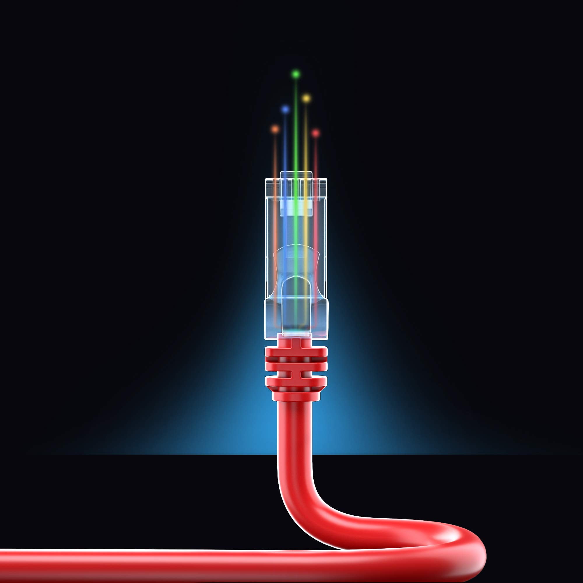 Maximm Cat 6 Ethernet Cable 100 ft - High-Speed LAN Cable, Internet Cable, Patch Cable, and Network Cable - UTP, 10Gbps, 550MHz Ethernet Cord - Red