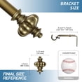 thumbnail image 4 of Urbanest Adjustable Single Curtain Rod Set Regina Finials – 1 - Inch Diameter, With Renaissance Gold Rod, 48–84 Inches, 4 of 6