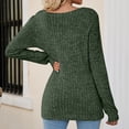 thumbnail image 5 of HAPIMO Fashion Shirts for Women Cozy Casual Sweatshirt Square Neck Pullover Solid Color Tops Long Sleeve Blouse Basic Clothes for Women Army Green L, 5 of 5