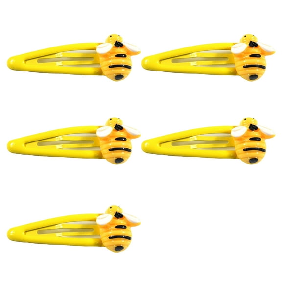5PCS Adorable Bees Shaped Hairpins Childrens Hair Clip Safe ABS Lightweight Hair Accessories for Girls Multi Color Assortment