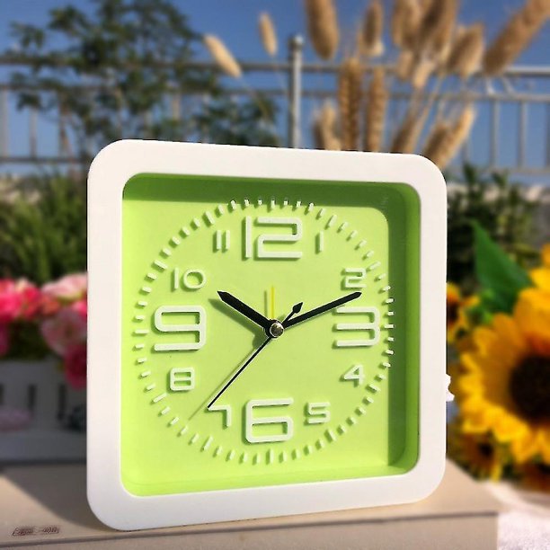 Reloj despertador para dormitorio Saytay, reloj despertador cuadrado, reloj de escritorio para decoración del hogar de estudiantes (hy)