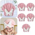 thumbnail image 4 of Gorro Toalla para Secar El Microfibra Ducha Con Lazo Suave Extrame 5 Uds. Color Rosa, 4 of 4