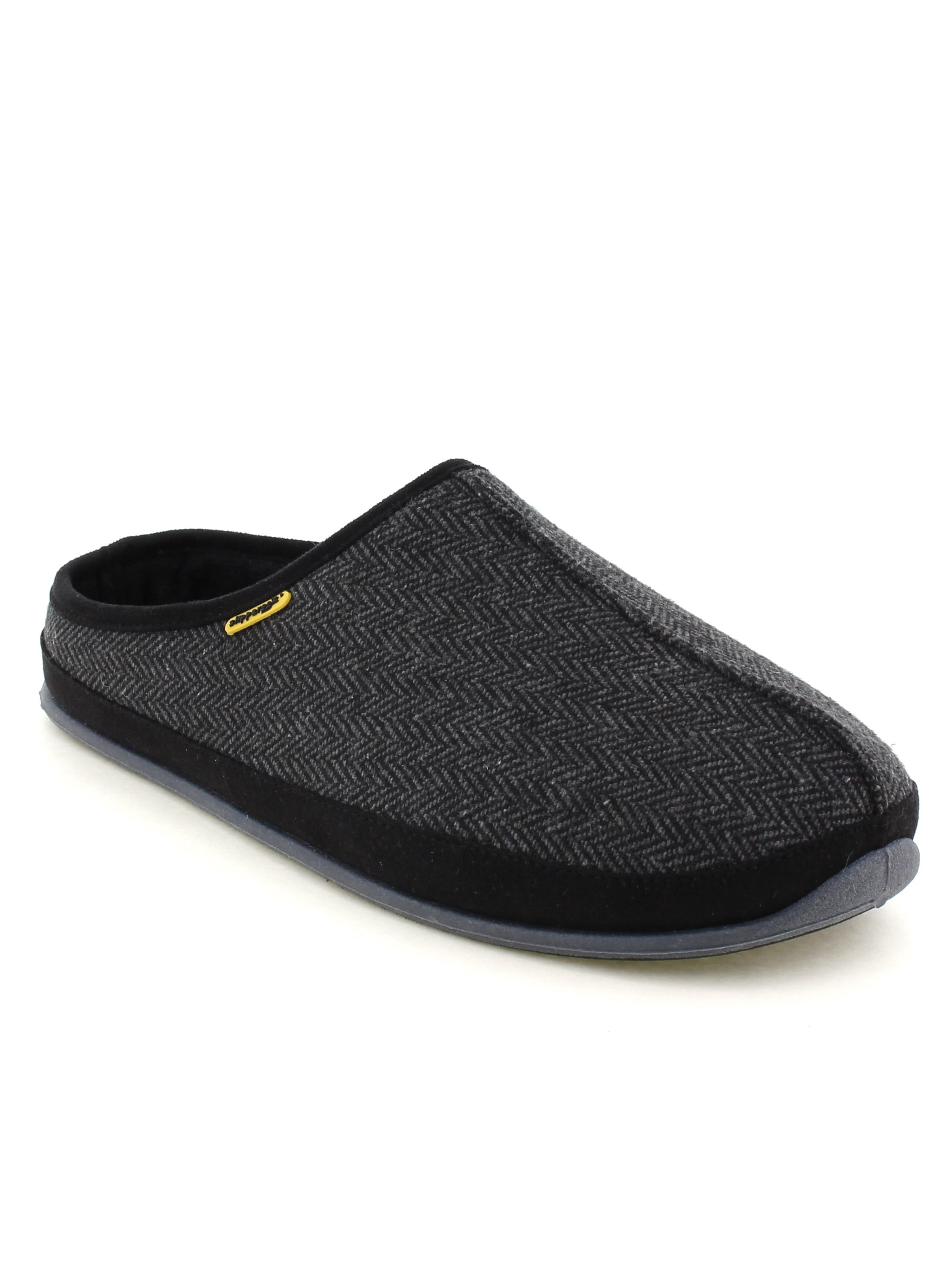 DEER STAGS SLIPPEROOZ Mens Black Herringbone Padded Wherever Round Toe Slip On Slippers Shoes 13 M