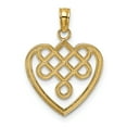 thumbnail image 4 of 14K Yellow Gold Open Back Polished Finish Small Celtic Knot Heart Design Charm Pendant, 4 of 4