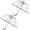 silver, variant on Clear Dome Umbrella with White Handle, Transparent Bubble Umbrella for Adults, Long Handle, 2 Pack