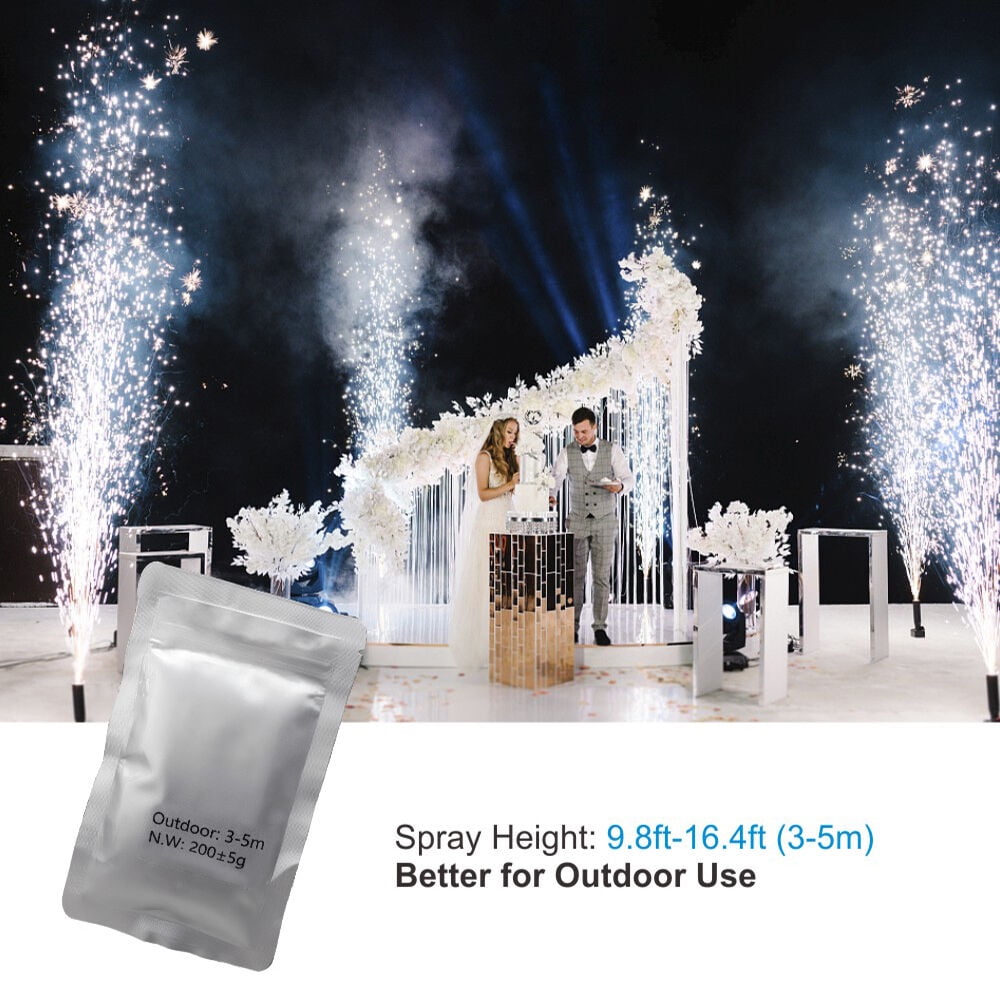 Cold Spark Machine Ti Powder, 7.05oz/bag Premium Large Granules Powder Packs 9.8-16.4ft Height Effects for DJ Stage Party Wedding Show Ceremony Celebrations, Best for Outdoor Use (2 Bags)