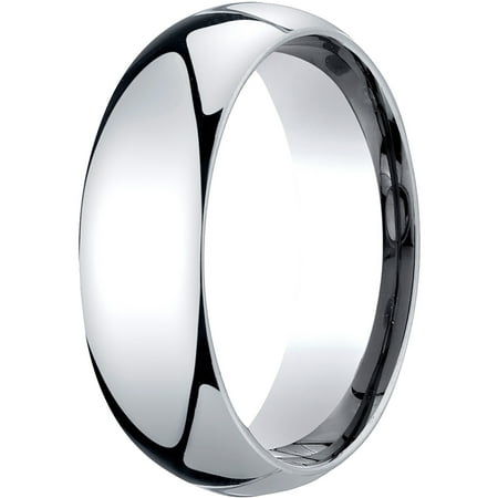 - Mens Platinum, 7mm Slightly Domed Standard Comfort-Fit Wedding Band
