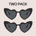 thumbnail image 2 of Fansbe Love Heart Shaped Sunglasses for Women,Fashion Cat Eye Mod Style Retro Glasses（Black*2）, 2 of 8