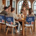 thumbnail image 5 of Merry Christmas Chair Covers Set of 1 Santa Claus Reindeer Snowing Xmas Star Navy Blue Chair Back Covers Stretch Removable Washable Slipcovers Protector for Dining Room Kitchen Party Decor, 5 of 5