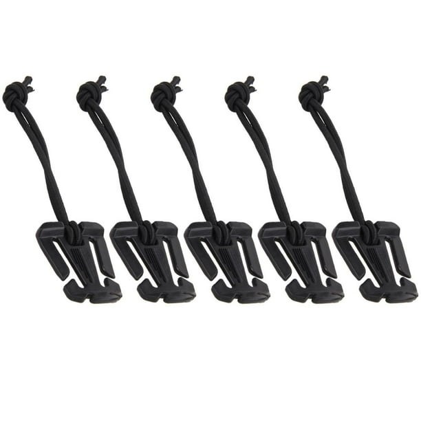 Kuymtek Mosquetón para Mochila Correas Cuerda Elástica Hebilla Fija (negro) 5 Uds.