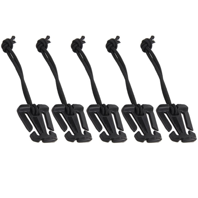 JShteea Mosquetón para Mochila Correas Cuerda Elástica Hebilla Fija (negro) 5 Uds.
