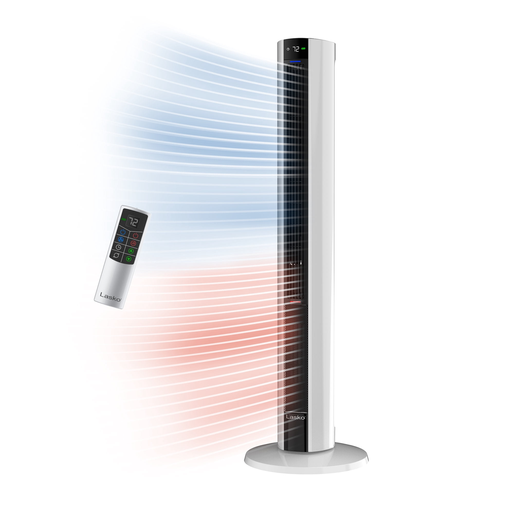 Lasko DUO Comfort FH500 White 1500W 3 Speed, Remote, Tower Fan and Ceramic Space Heater