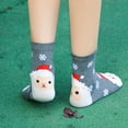 thumbnail image 5 of Ljudmp Women's Christmas Cotton Crew Socks Elastic Cute Funny Winter Warm Holiday Slipper Socks Grey, 5 of 6
