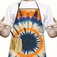 thumbnail image 2 of Orange Purple Blue Tie Dye Mandala Pattern Apron-Garden Aprons for Women with Pockets-Cotton Linen Waterproof Kitchen Cooking Gardening Aprons Adjustable for Kitchen,Cooking,BBQ and Salon 33x27 Inch, 2 of 7