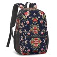 thumbnail image 2 of Pioneer Flower Floral Print Pattern 17" School Backpacks for Teens,Waterproof Oxford Fabric,S-Shape Padded Straps for School,Travel,Hiking,Camping, 2 of 5