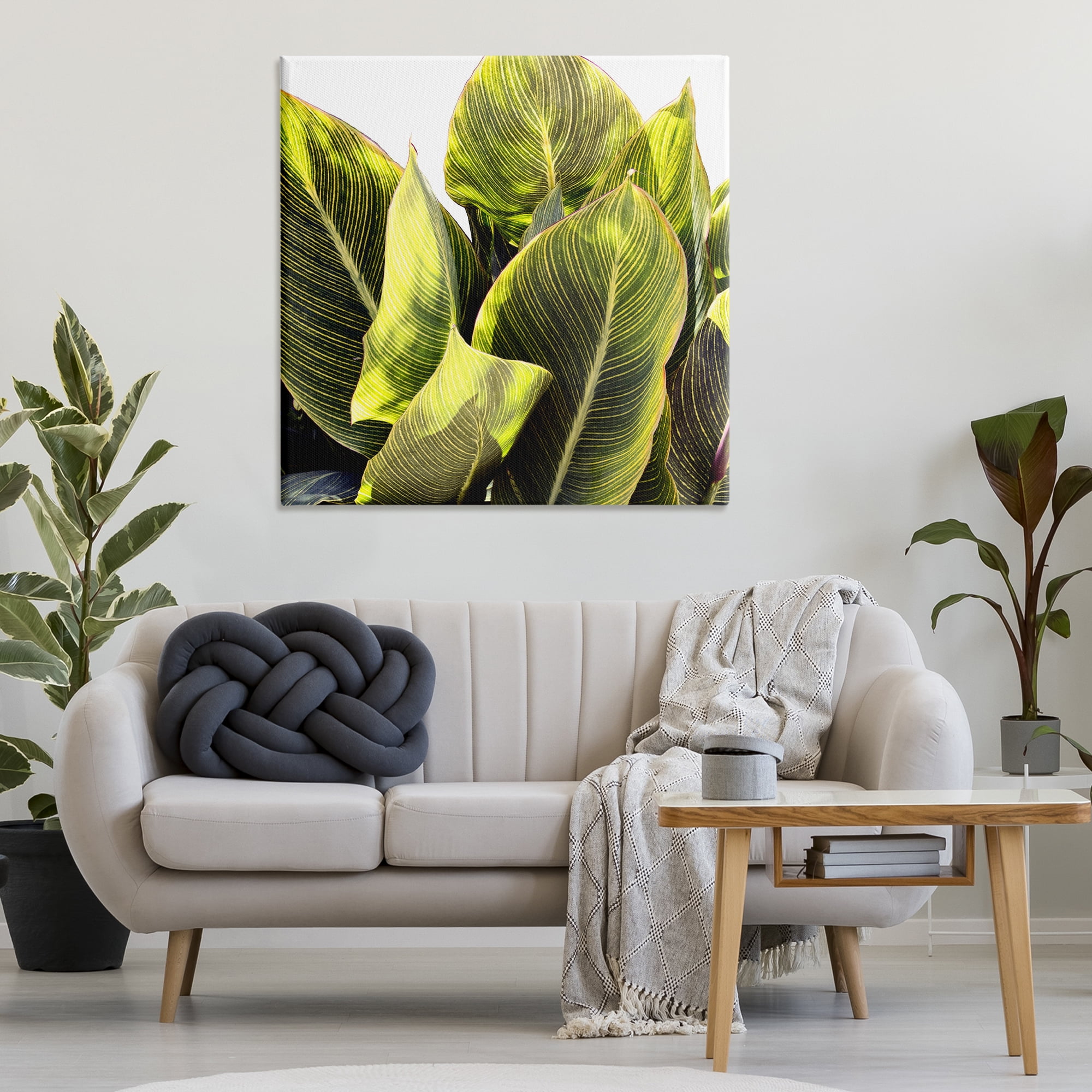 Stupell Industries Bright Tropical Leaves Botanical & Floral Painting Gallery Wrapped Canvas Art Print Wall Art, 36 x 36