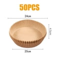 thumbnail image 1 of Papel de hornear para freidora de aire de 50/100 piezas, plato de barbacoa, almohadilla redonda para horno, 16/20cm, revestimiento de papel desechable a prueba de aceite, 1 of 4