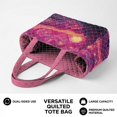 thumbnail image 6 of ZUXONGSY Starry Night Print Tote Bag Large Capacity Reversible Quilted Clutch Bag Lightweight Ladies Purse for Office Work Party Vacation, Pink, 6 of 6