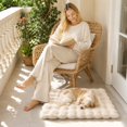 thumbnail image 2 of Pet Bed Mat, Ultra Soft Fuzzy Plush, 1 Piece Washable Non-Slip Cream White Bubble Fluffy Pad, for Indoor Dog Cat Sleeping Resting Use Fits Pet Crate Kennel Sofa Floor 30.0 inch x 20.0 inch, 2 of 8