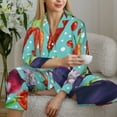thumbnail image 6 of Pofeuu Vegetable Print Womens Pajamas Set Long Sleeve Sleepwear Button Down Nightwear Soft Pj Lounge Sets Button Down Pajamas Women-Large, 6 of 7