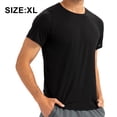 thumbnail image 2 of Men's Athletic Shirts Big and Tall Short Sleeve Workout Shirt for Men Quick Dry Loose Fit Running T-Shirts（black）, 2 of 6