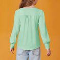 thumbnail image 5 of Edvintorg 5-14 Years Girls Shirts Solid Color Casual Loose Long Sleeve Round Neck Pullover Tops Spring Fall Girls' Tops, Tees & Blouses, 5 of 6