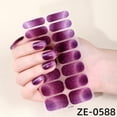 thumbnail image 6 of Buy 2 Get 1 FREE, Nail Polish Strips with Nail File, Purple Glitter Cat Eye Gel Nail Stickers, Self-Adhesive Full Nail Wraps for Women, Salon-Quality Long Lasting Nail Art Decals for DIY Manicure, 6 of 9