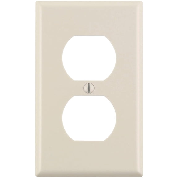 Leviton 78003 Light Almond Single Gang Duplex Receptacle Wall Plate