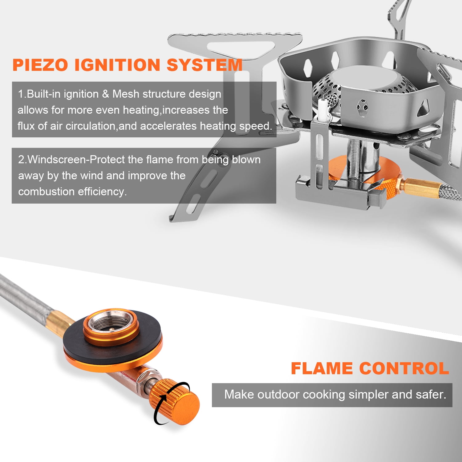 BNISE Windproof Propane Gas Camping Stove