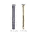 thumbnail image 2 of 30pcs 10mmX80mm Plastic Expansion Pipe Column Concrete Anchor Wall Frame Fixings Tube With Screws Gray ,Easy to Use, 2 of 4