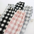 thumbnail image 5 of DENGDENG Flannel Pajama Pants for Women Plaid Christmas Warm Flannel Fleece Pj Pants Fall Fuzzy Sleep Pants Cozy High Waisted Loose Fit Cute Pajamas Bottoms with Pockets Black M, 5 of 5