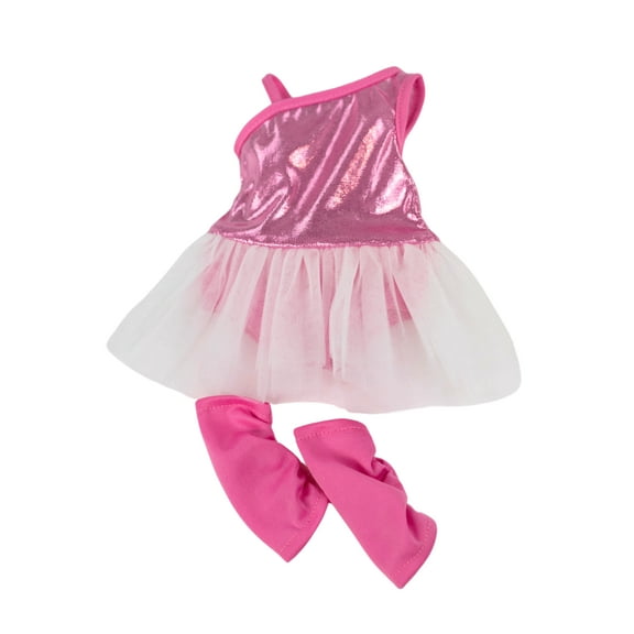 My Life As Ballerina Fashion Set for 18-inch Doll, 3 Pieces Included, Dark Pink with Light Pink Trim