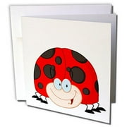 3dRose Ladybug With Smiles - Greeting Card, 6 by 6-inch