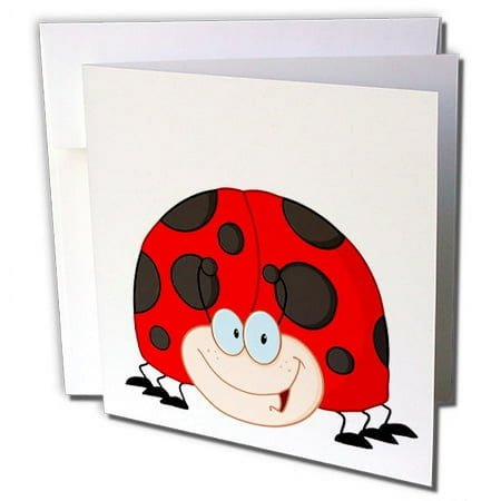 3dRose Ladybug With Smiles - Greeting Card, 6 by 6-inch