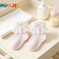 thumbnail image 7 of Miaouyo Toddler Baby Girl Crew Socks Soft Breathable Lace Ruffle Bow Princess Socks, 7 of 7