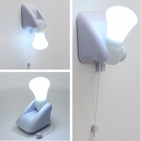 LED Wall Lamp Handy Bulb Stick Up Pull Chain Battery ...