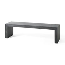 GDF Studio Alveton Rustic Acacia Wood Dining Bench, Black
