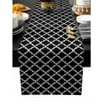 thumbnail image 2 of Black Morocco Cotton Linen Table Extra Long Runner 13 x 120 inch Boho Modern Minimalist Abstract Geometric Non-slip Rectangular Dining Table Decor for Wedding Party Holiday Dinner, 2 of 8