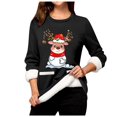 thumbnail image 5 of WEAIXIMIUNG Sweatshirts Courts pour Femmes Grande Taille Pull Thermique à Manches Longues Col Rond avec Poche, 5 of 5