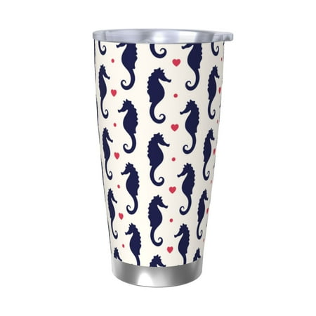 

Gukieu Seahorses and Hearts Print 20OZ Car Cup Vacuum Stainless Steel Leak-proof Thermos Cup Unisex Suitable for Home Outdoor and Sports-Without Straw