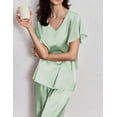 thumbnail image 4 of Ekouaer Pajamas Short Sleeve Lounge Sets 2 Pieces Pj Long Sets, 4 of 5
