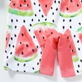 thumbnail image 7 of LIIPEE Girls Boys Swimwear Cartoon Printed 2 Piece Short Sleeve Round Neck Romper Swimsuit With Hat Kids Lovely Beach Pool Party ,Watermelon Red,18-24 Months, 7 of 7